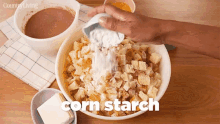 Corn Starch Pour Into Bread GIF - Corn Starch Pour Into Bread Baking GIFs