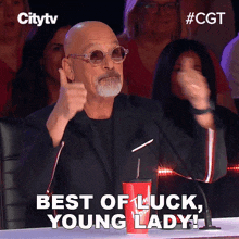 Best Of Luck Young Lady Howie Mandel GIF - Best Of Luck Young Lady Howie Mandel Canada'S Got Talent GIFs