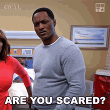 Are You Scared Richard Hallsen GIF - Are You Scared Richard Hallsen Nancy Hallsen GIFs