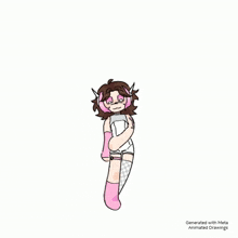 a drawing of a girl in a superhero costume with a prosthetic arm .