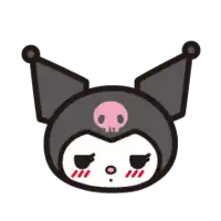 a cartoon character with a pink skull on its head .