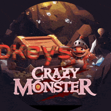a game called crazy monster is being advertised with a knight holding a sword