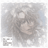 a picture of a man with long hair and the words this user is leona kingsscholars beloved
