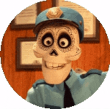 police coco jaw drop skeleton shocked