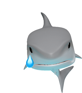 Sad Shark Funny Sticker