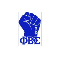 a poster for phi beta sigma with a blue hand making a devil horns sign