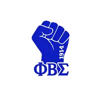 a poster for phi beta sigma with a blue hand making a devil horns sign