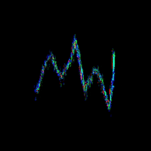 a black background with a rainbow colored swirl