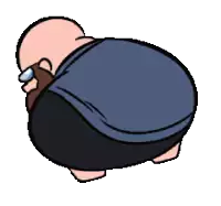 a cartoon of a man with a beard wearing glasses and a blue shirt