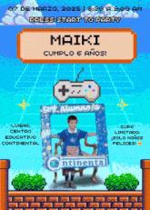 an advertisement for a party called maiki