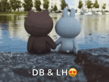 forever together cute bear cony and brown holding hands