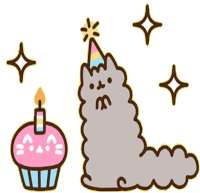 Pusheen Birthday Sticker - Pusheen Birthday Cupcake Stickers