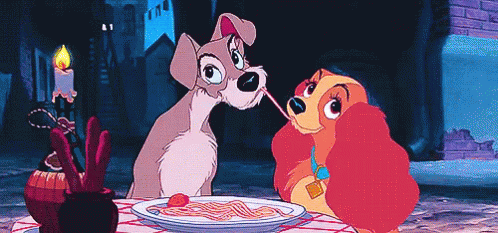 Lady And The Tramp Gif - Smooch Lady And The Tramp First Kiss Gifs
