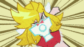 a cartoon character with the word blam written on it