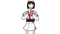 a drawing of a girl playing a flute