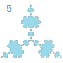 a drawing of snowflakes with the number 5 on the bottom