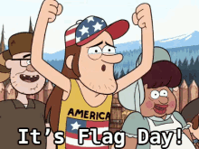 Its Flag Day GIF - Flag Day Gravity Falls Cheers GIFs