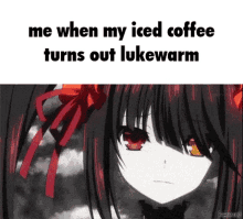 iced coffee insane anime girl kurumi tokisaki genshin impact