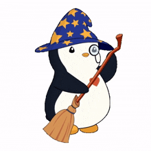 cleaning penguin