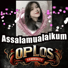 an oplos community advertisement with a picture of a woman