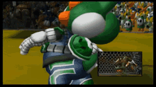 mario strikers charged yoshi chasing tail chase tail tail