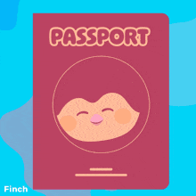 a red passport with a penguin on the cover