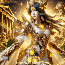 a poster of a woman in a costume with the words situs slot gacor 2021 on it