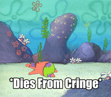 patrick star from spongebob squarepants laying on the ground
