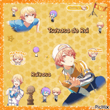 a picture of a boy with the name tsukasa de rui at the top