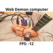 a picture of a web demon computer made out of bread