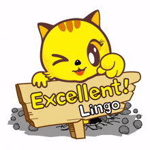 jumping sign yellow cat excellent