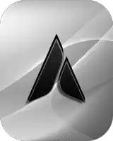 a black triangle on a gray background