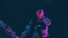 a group of people are dancing on a stage and one of them is wearing a shirt that says ' i love you '