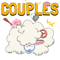 a cartoon drawing of a sheep with the words couples written above it