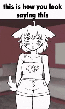 a black and white drawing of a girl with a pig on her shirt
