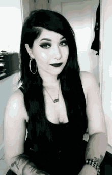 tiktok jenny hellfire gothic girl goth girl black lips