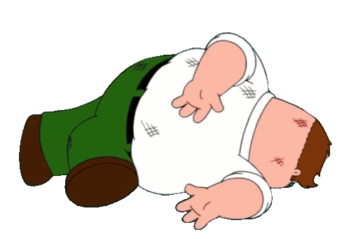 Death Pose Peter Griffin Sticker - Death Pose Peter Griffin Stickers
