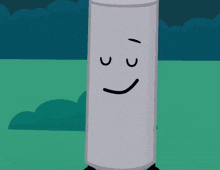 a cartoon character with a smiley face on it 's face