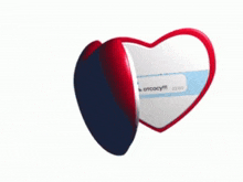 a heart shaped mirror shows a man 's face and a message in a foreign language