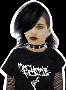 a person wearing a mychemical romance t-shirt