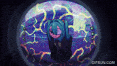 a gif from gifrun.com shows a girl with green hair and glasses