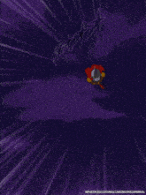 a cartoon of a man with a red cape fighting a monster