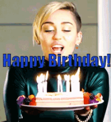 Happy Birthday! GIF - Miley Cyrus Happy Birthday Blow GIFs