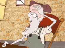 Eustace Bagge Courage The Cowardly Dog GIF - Eustace Bagge Courage The Cowardly Dog Sweat GIFs