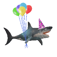 Shark Birthday Sticker - Shark Birthday Happy Birthday Stickers