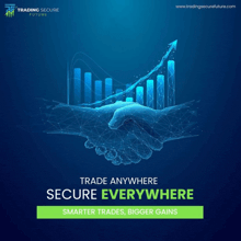 a poster for trading secure future shows two hands shaking