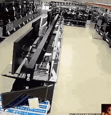 an aerial view of a store with a sign that says dns on it .