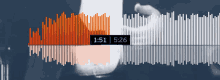 a sound wave with the time 1:51 and 5:26 on it