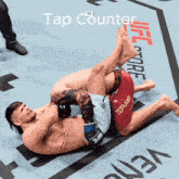 two men are wrestling in a ufc ring and the words tap counter are on the bottom right