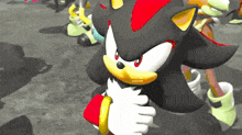 shadow the hedgehog from the video game sonic the hedgehog is looking at the camera